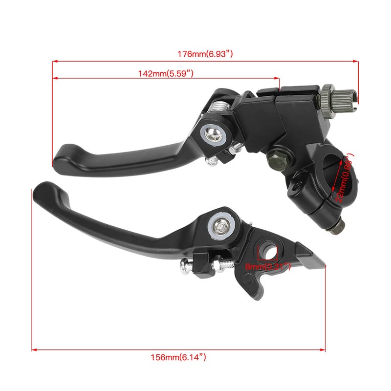 YOXUFA Folding Clutch Brake Lever Perch with Clutch Cable for 110cc 125cc 140cc 150cc Tao Tao DB17 Apollo RFZ DBX15 X18 X19 Z20 Thumpstar Kayo Xmotos SSR YZ Ruckus Pit Dirt Bike 7/8 Handlebar Black - Image 4